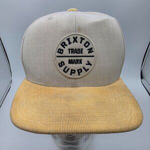 Brixton Oath III Snapback Hat Gray Yellow Adjustable Casual Outdoors Going Out